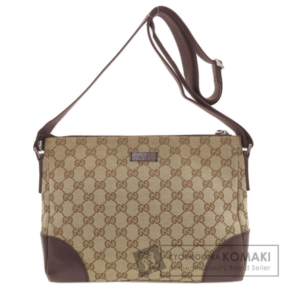 Gucci GG Canvas Messenger Bag beige ebony monogram brown